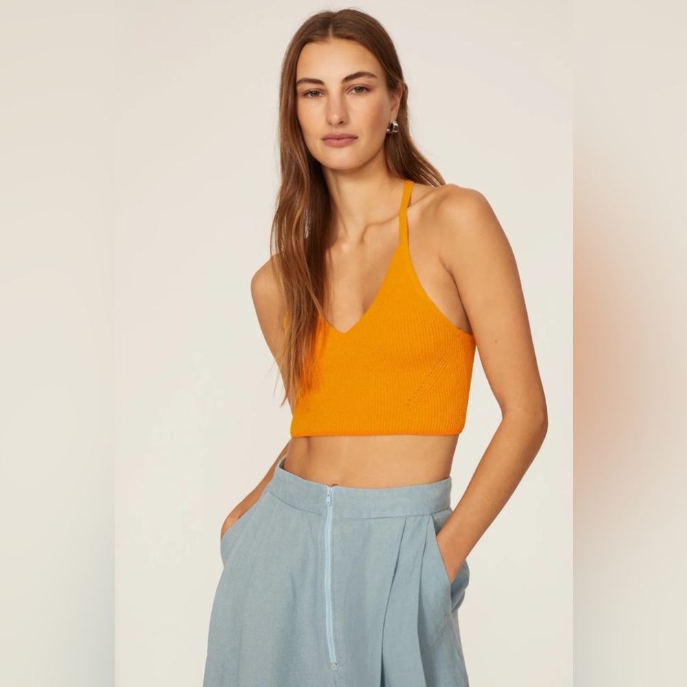 rag & bone like new soleil crop top orange strappy tank sweater